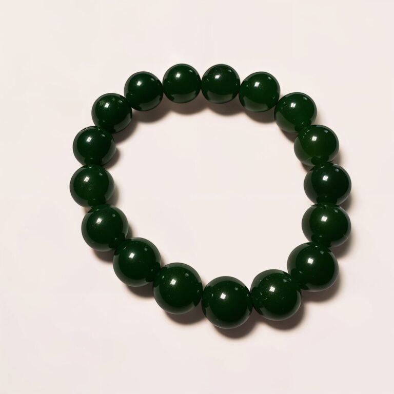 Pulsera de Jade Verde Obsidiana / Protección y Sabiduría