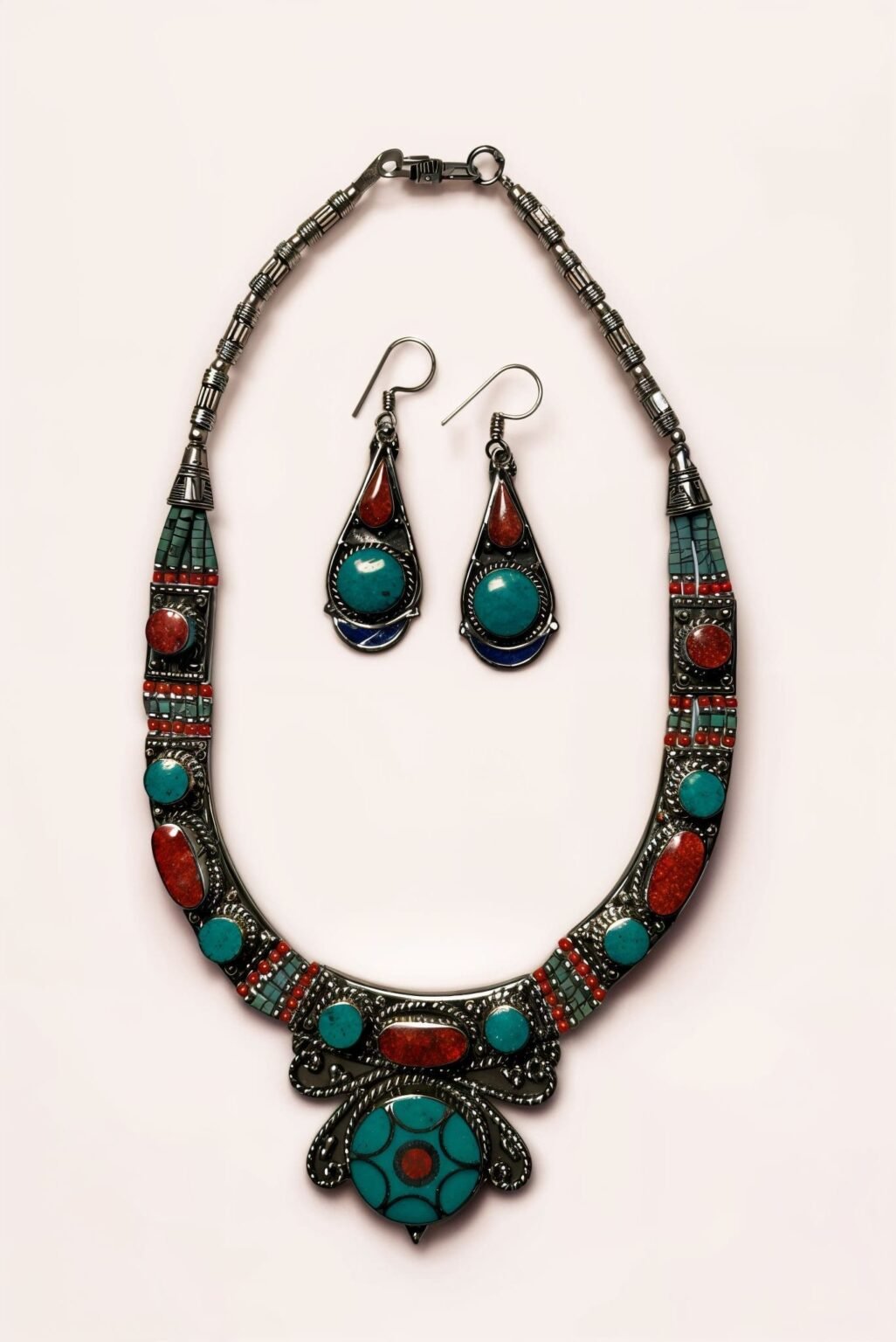 Set Étnico de Collar y Aretes / Poder, Color y Presencia Sagrada