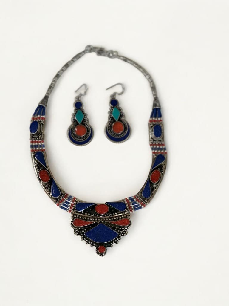 Set Tribal de Turquesa y Coral Rojo / Protección y Vitalidad Ancestral