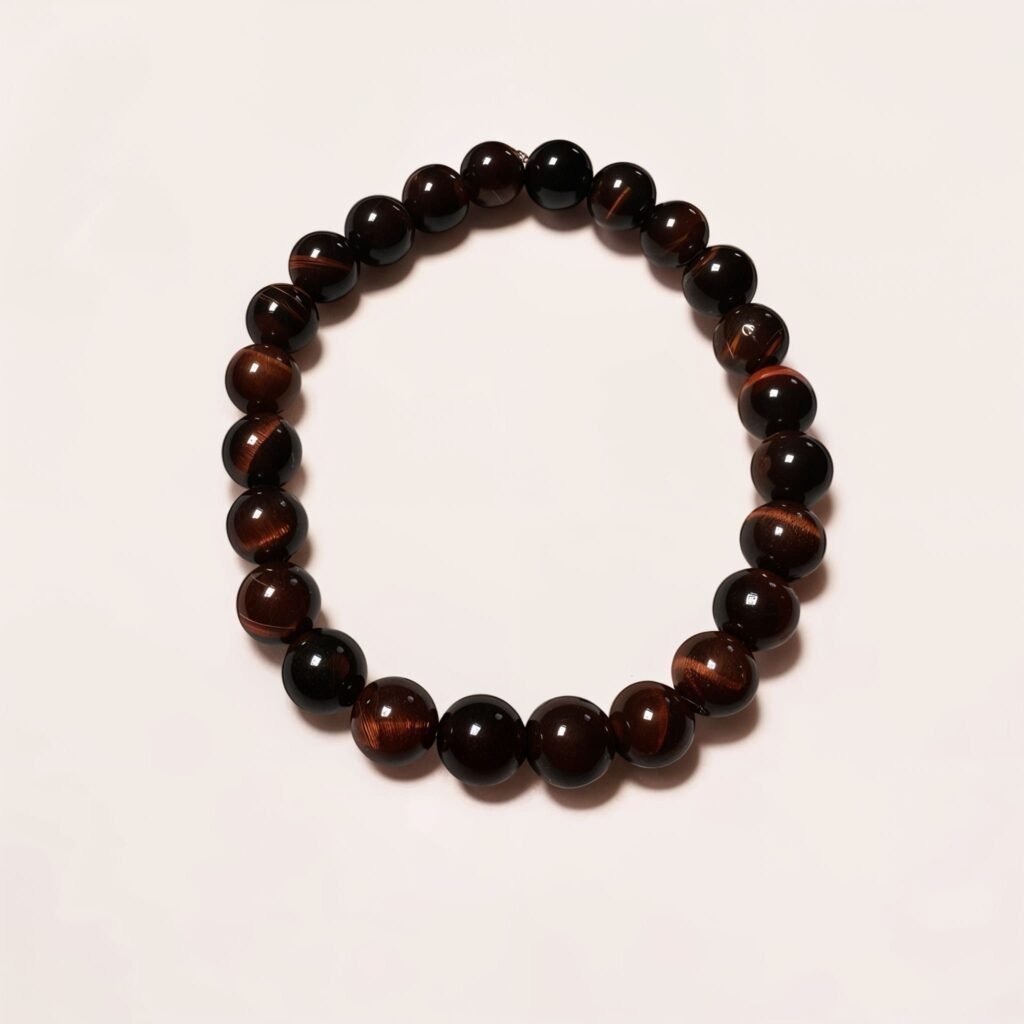 Pulsera de Ojo de Tigre Rojo / Fuerza, Estabilidad y Enfoque