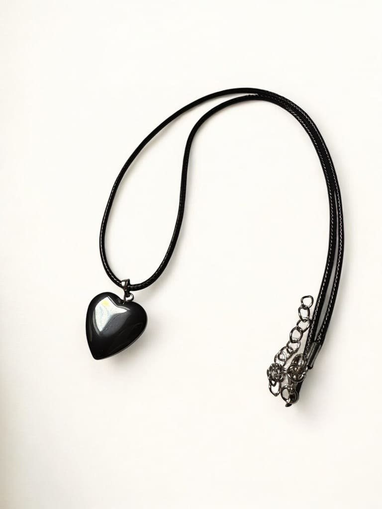Obsidiana Negra en Forma de Corazón / Protección con Amor