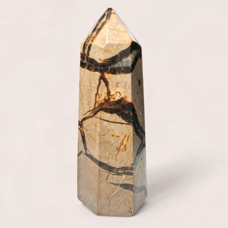 Torre de Cuarzo Rutilado con Turmalina / Claridad y Protección Energética